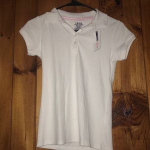 Kids white IZOD button up polo